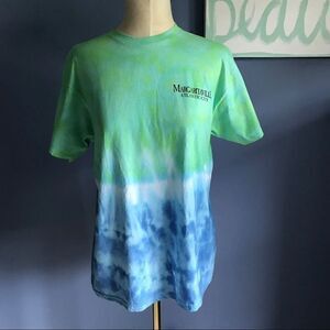 Margaritaville Atlantic City Womens Green Blue Tie Dye Short Sleeve Tee - M